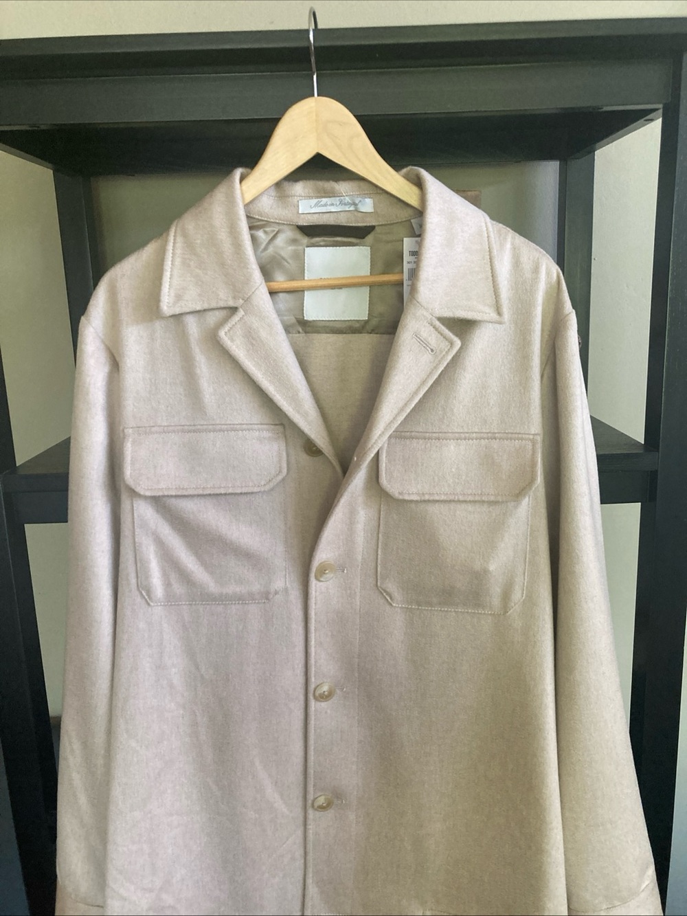 Todd Snyder Mens Light Beige cashmere shirt Jacket